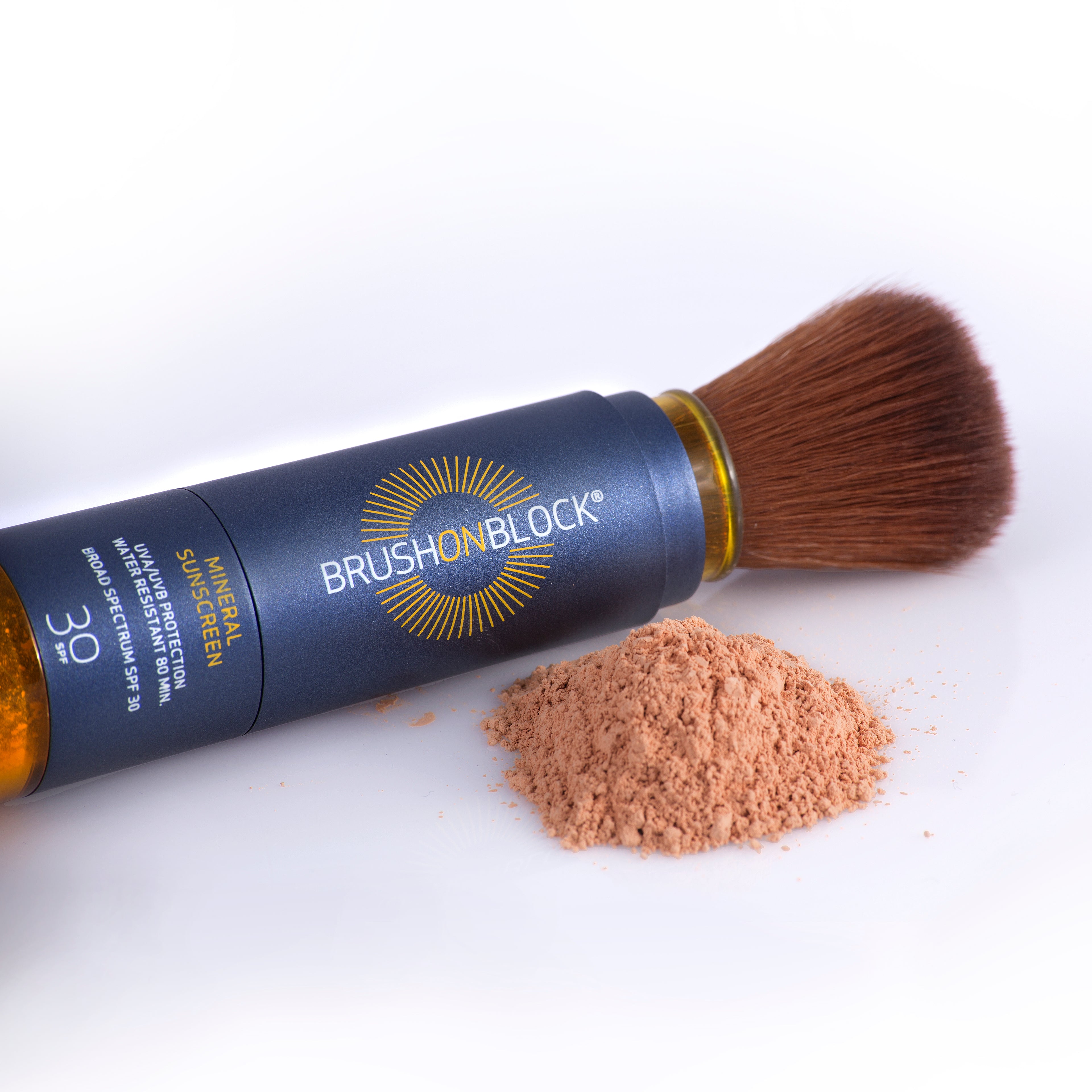 Brush On Block on side with powder