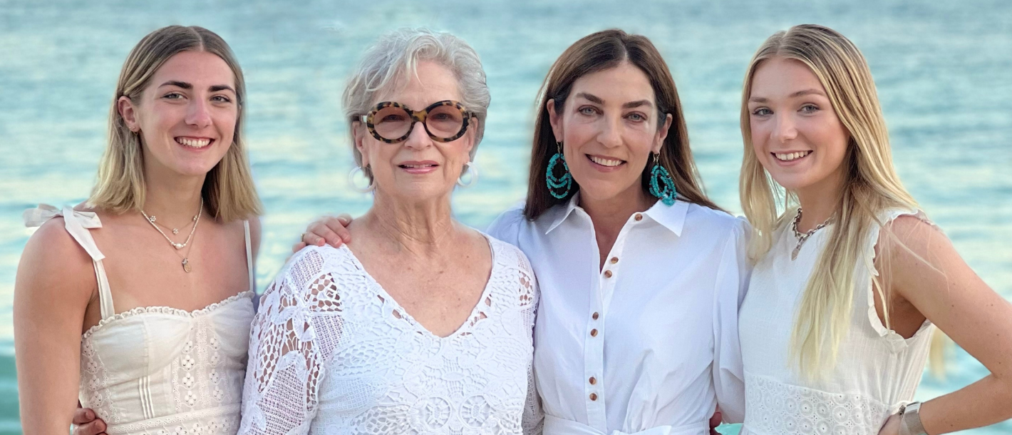 Image of Andrea Wetsel, Brush On Block founder and CEO, with her mother and daughters.