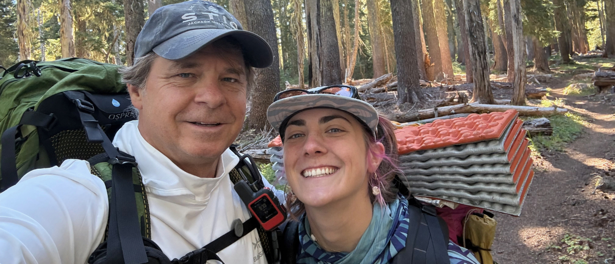 Emma Wetsel and her dad, Jess, backpacking on the Pacific Crest Trail in Oregon.