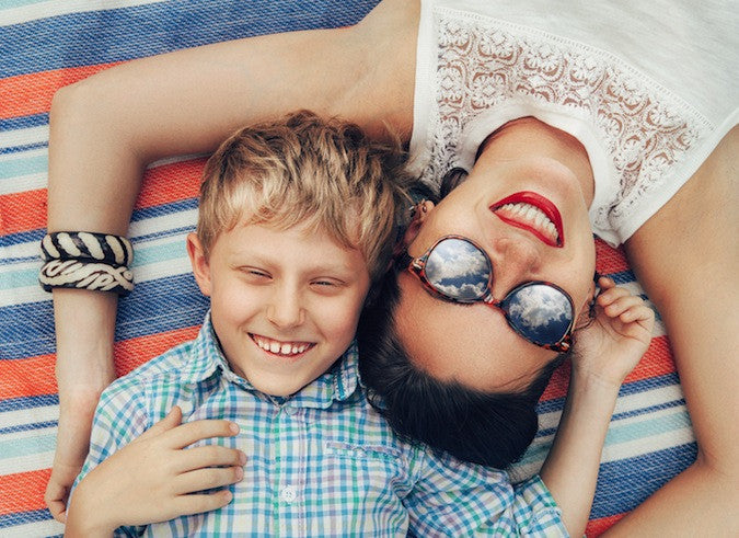 Brush On Block of mom with sunglasses and little boy