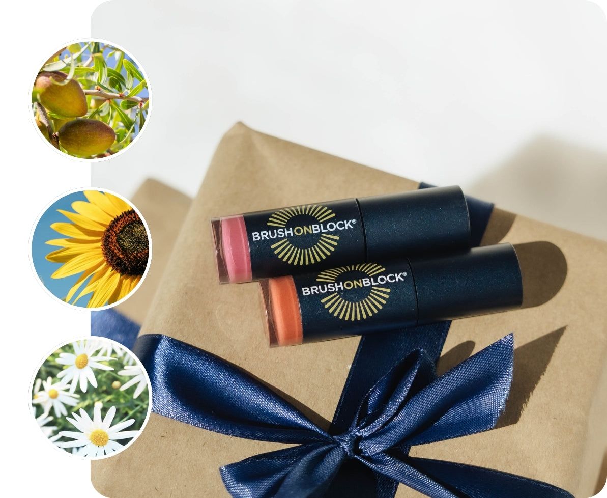 Sun Shine SPF 30 Lip Oil formula with Zinc oxide, hyaluronic acid, apple fruit extract, aloe, bisabolol, and squalane.