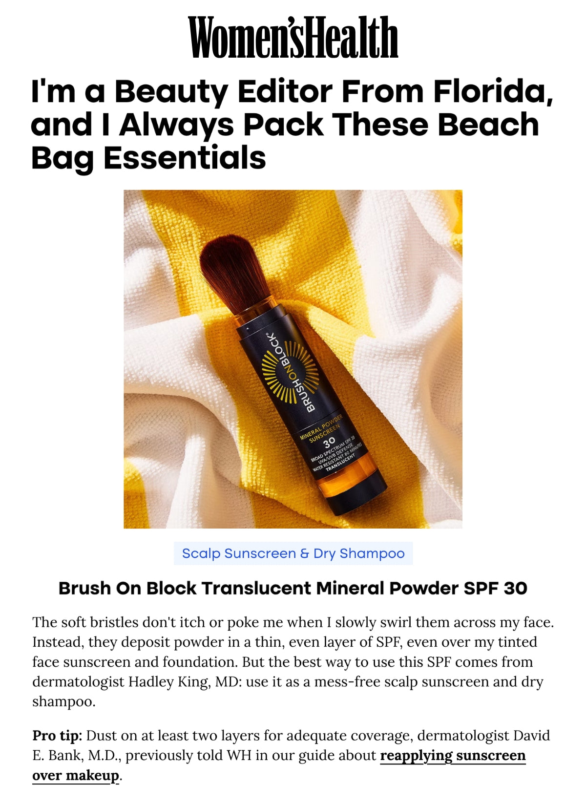 Women’s Health - I’m a Beauty Editor From Florida, and I Always Pack These Beach Bag Essentials