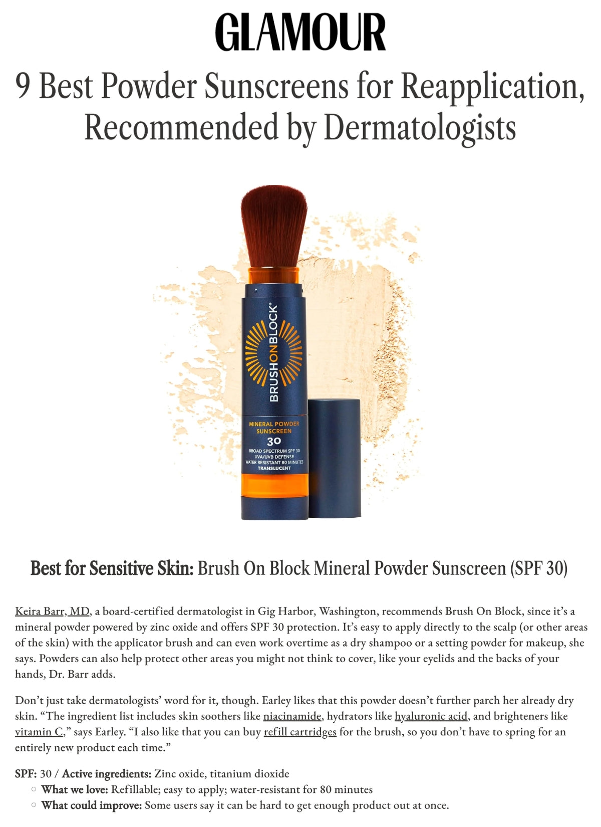 Glamour - 9 Best Powder Sunscreens for Reapplication, Recommended by Dermatologists