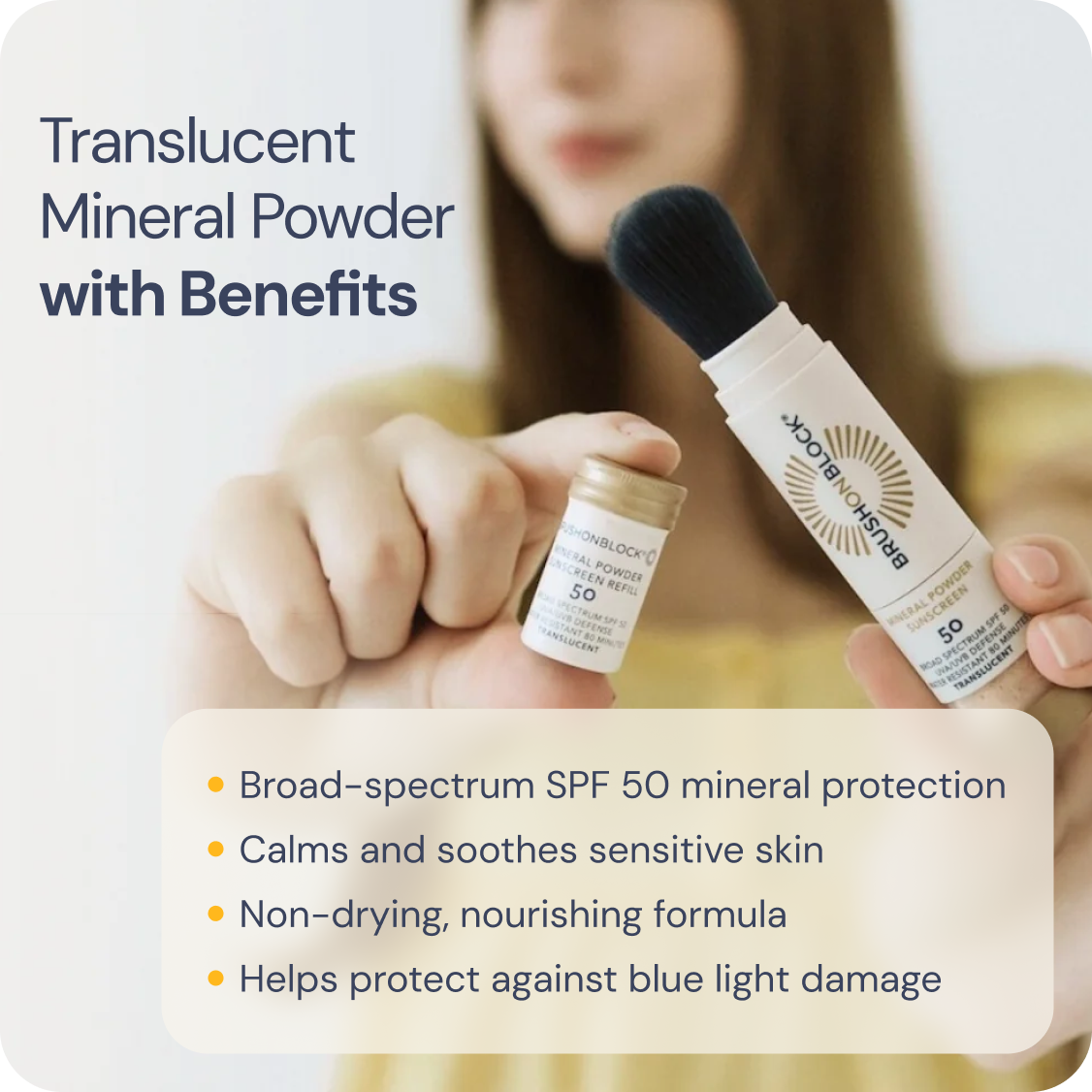 Brush On Block SPF 50 Translucent Mineral Powder Sunscreen