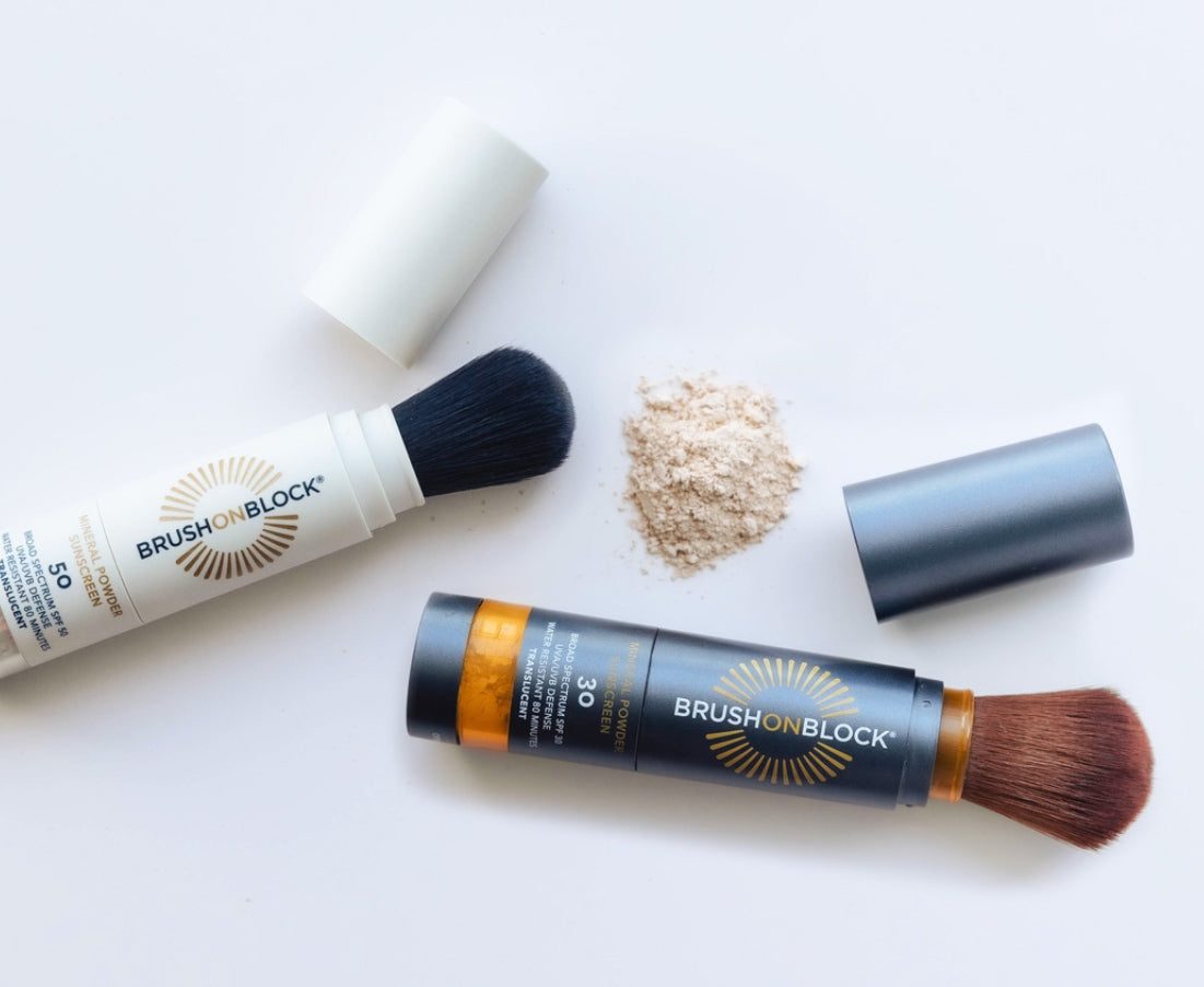 Brush On Block sunscreen brushes and mineral powder