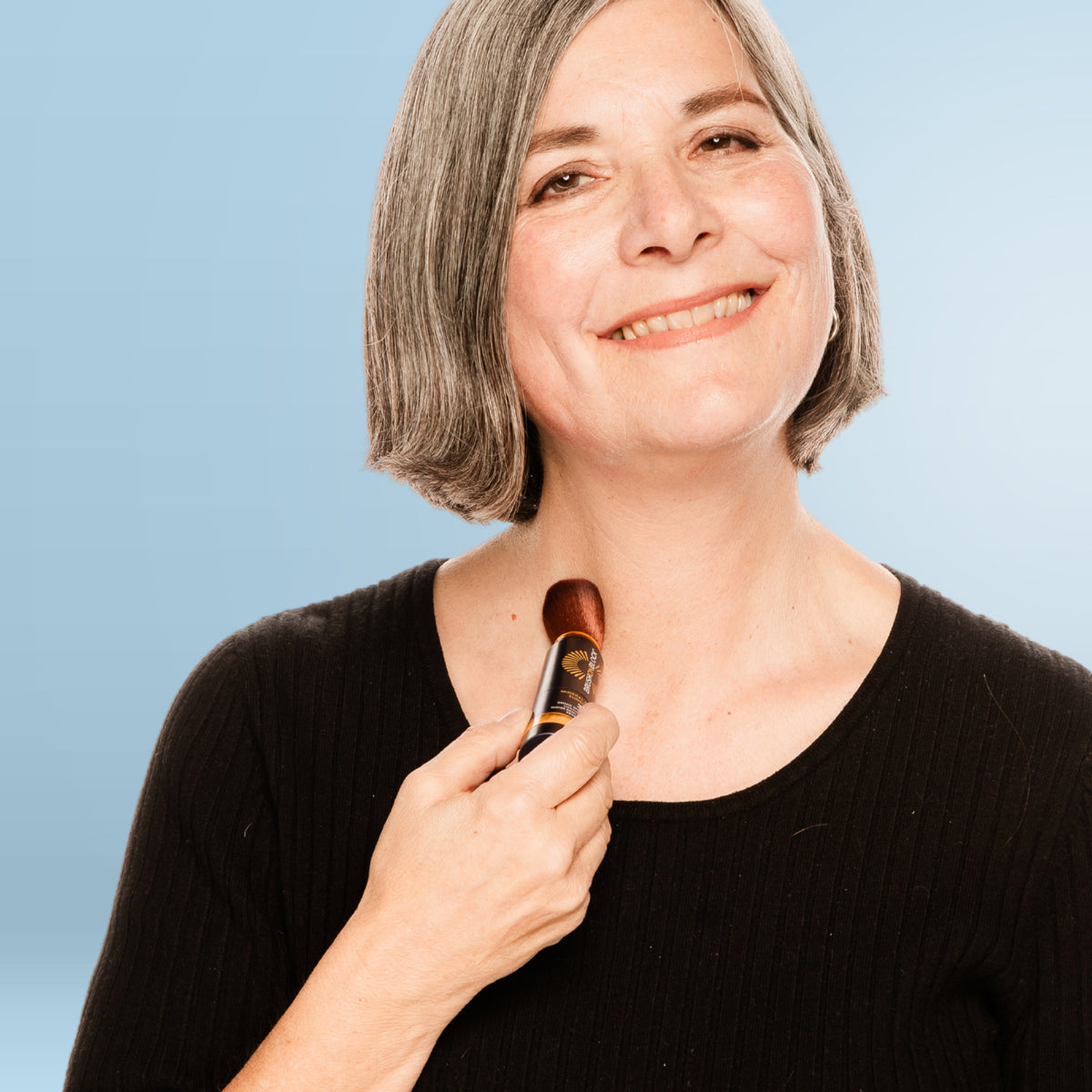 Brush On Block SPF 30 Duo side angle mineral sunscreen brush applicator