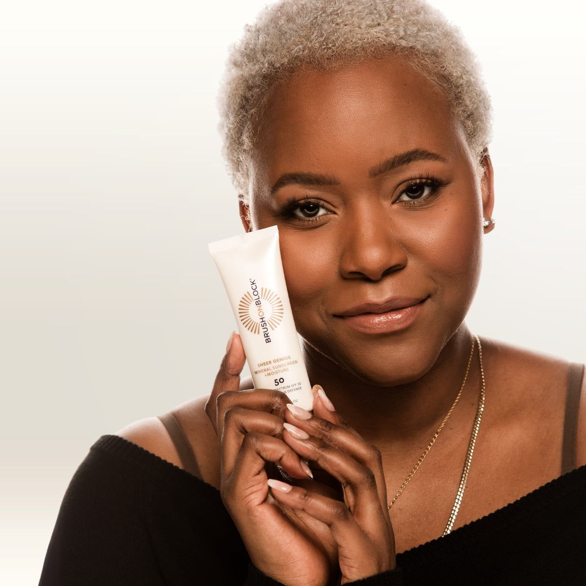 Sheer Genius SPF 50 Mineral Sunscreen + Moisture Untinted additional view mineral sunscreen brush applicator