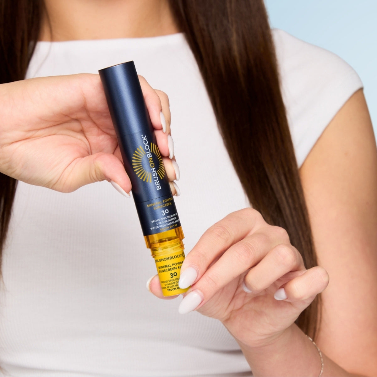 Touch of Tan Mineral Powder Sunscreen Refill SPF 30 product details mineral sunscreen brush applicator