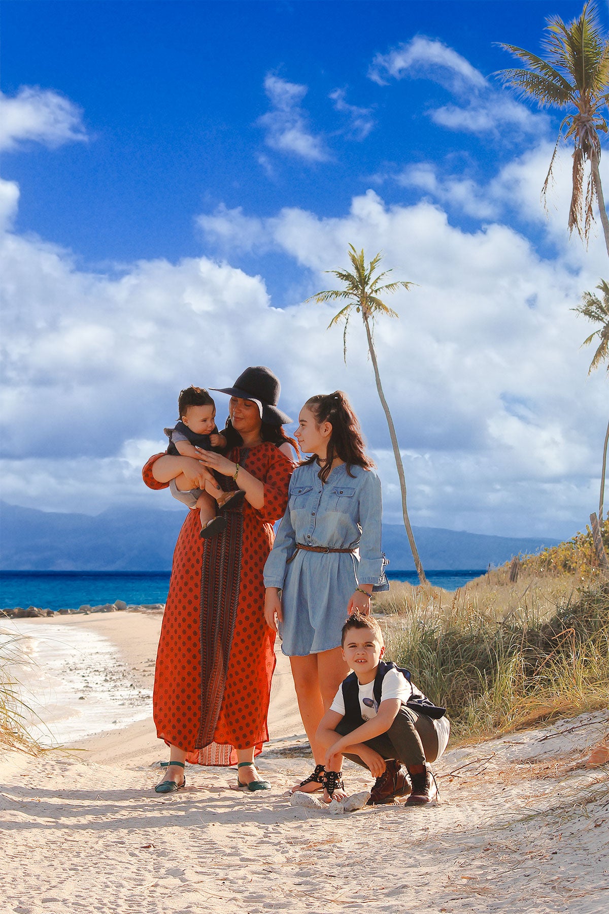 BRUSH ON BLOCK® image of family at sunny beach