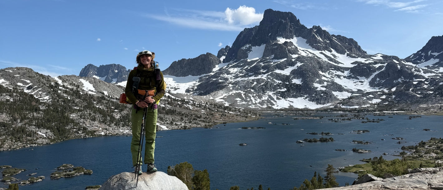 Emma Wetsel at Thousand Island Lake, Ansel Adams Wilderness, Mile 924 of the Pacific Crest Trail.