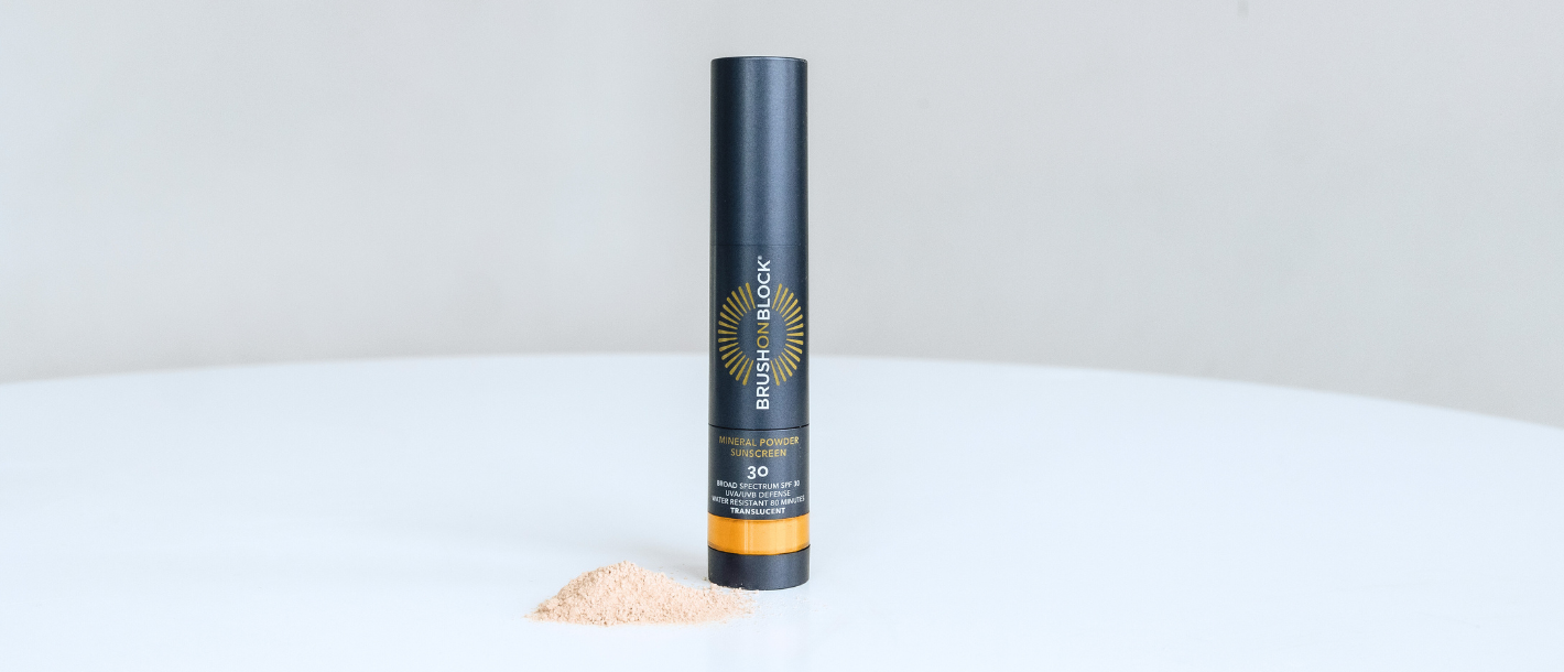 Brush On Block mineral powder sunscreen SPF 30 with zinc oxide, an alternative to chemical sunscreen 