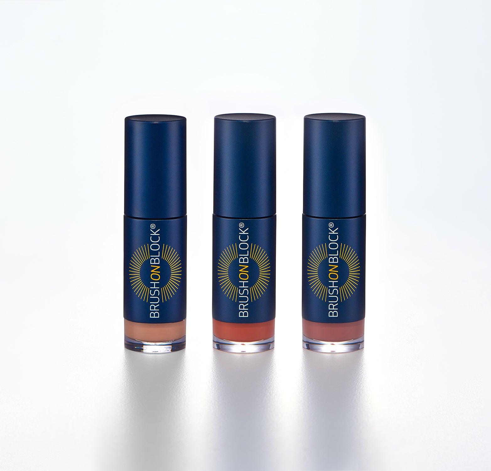 BRUSH ON BLOCK® Protective Lip OIls in Nude Tint, Coral and Fig