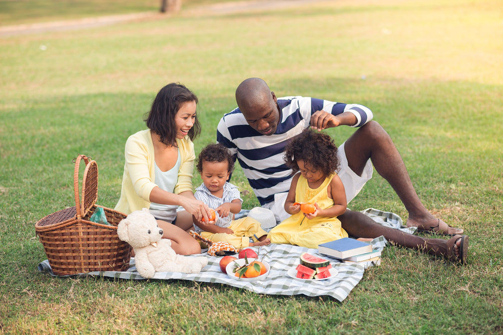 Brush On Block® image of family enjoying picnic