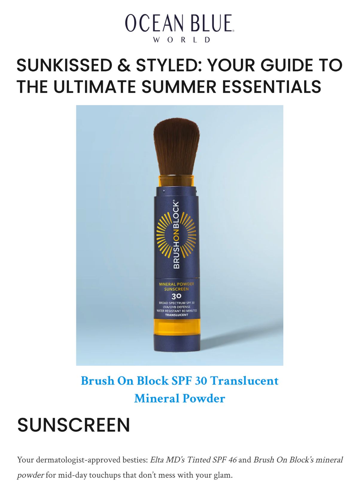 Blue Ocean World - SUNKISSED & STYLED: YOUR GUIDE TO THE ULTIMATE SUMMER ESSENTIALS