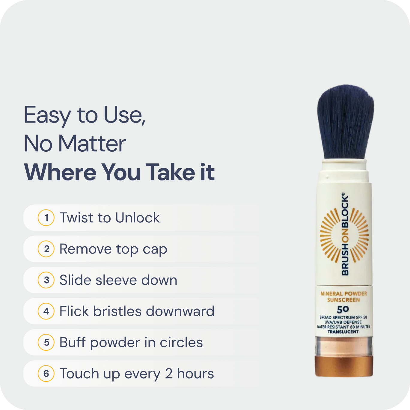 Brush On Block SPF 50 Translucent Mineral Powder Sunscreen