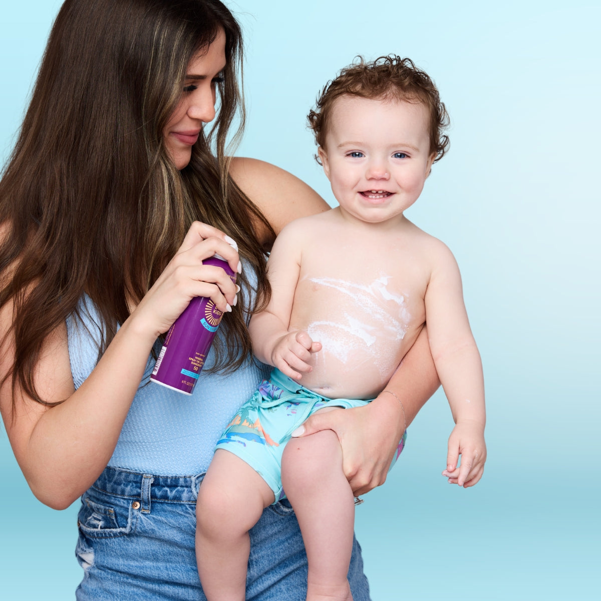 BOB KIDS SPF 50 Spray On Lotion Sunscreen additional view kids mineral sunscreen brush