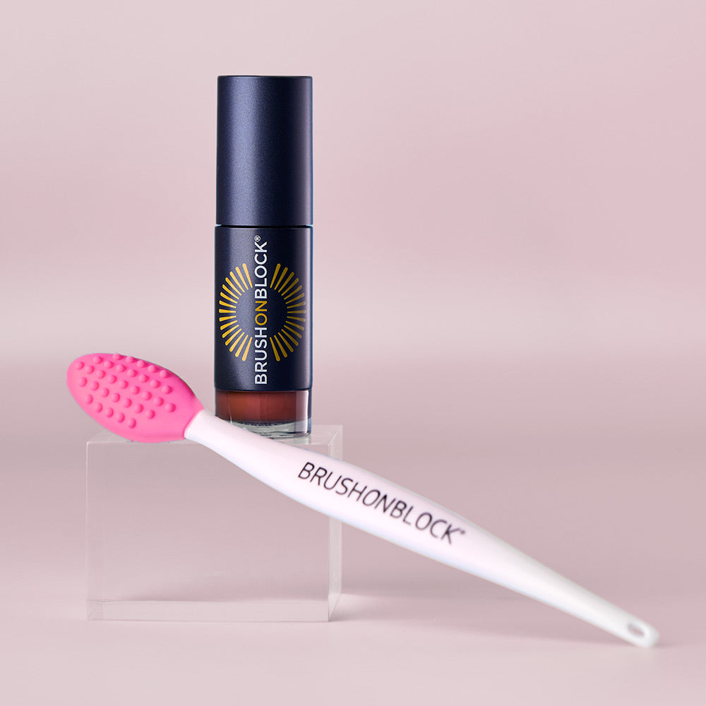 Pout Prep Lip Exfoliator product details mineral sunscreen brush applicator